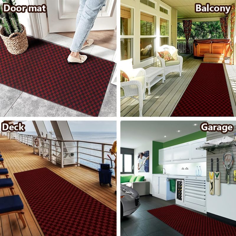 LITA Red Heavy Duty Hallway Runner Rug - LITA