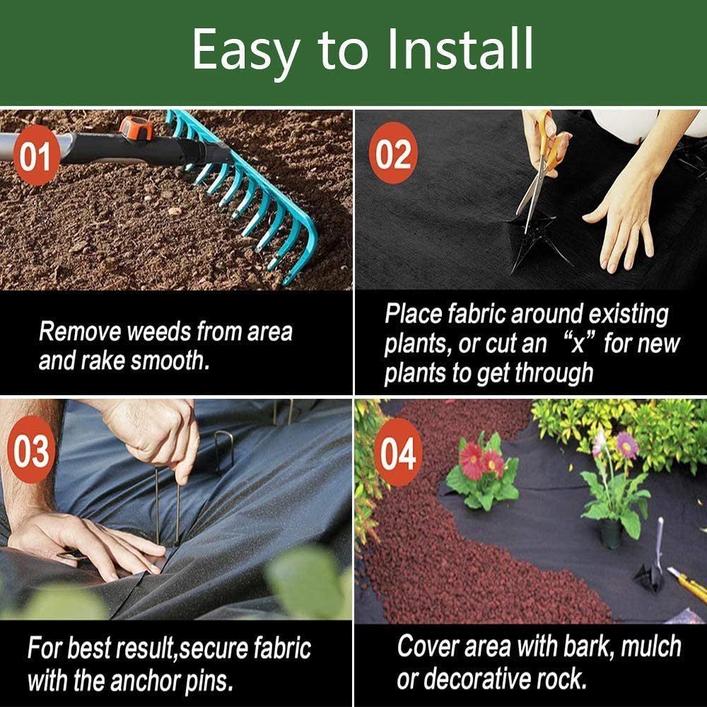 LITA Heavy Duty Weed Barrier Landscape Fabric for Outdoor Gardens - LITA