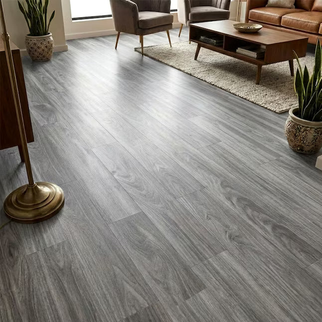 LITA Heather Gray Peel and Stick Vinyl Plank Flooring – 54 Sq. Ft., 36-Pack