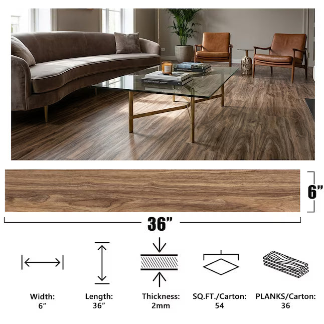 LITA Woodland Oak Peel and Stick Vinyl Plank Flooring – 54 Sq. Ft., 36-Pack