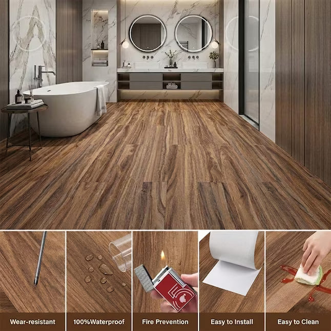 LITA Woodland Oak Peel and Stick Vinyl Plank Flooring – 54 Sq. Ft., 36-Pack