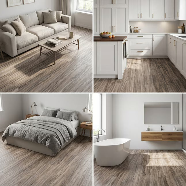 LITA Barnwood Peel and Stick Vinyl Plank Flooring – 54 Sq. Ft., 36-Pack