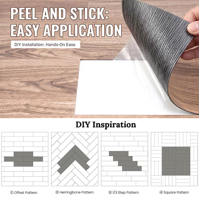 LITA Barnwood Peel and Stick Vinyl Plank Flooring – 54 Sq. Ft., 36-Pack