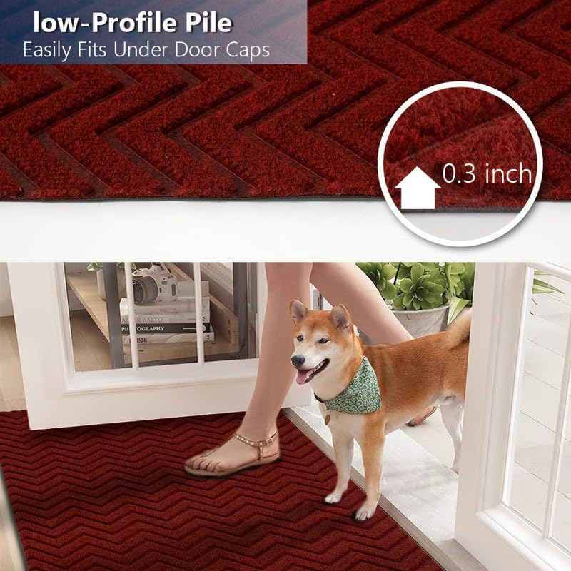 LITA Crease Red Backed Non - Slip Area Rugs - LITA