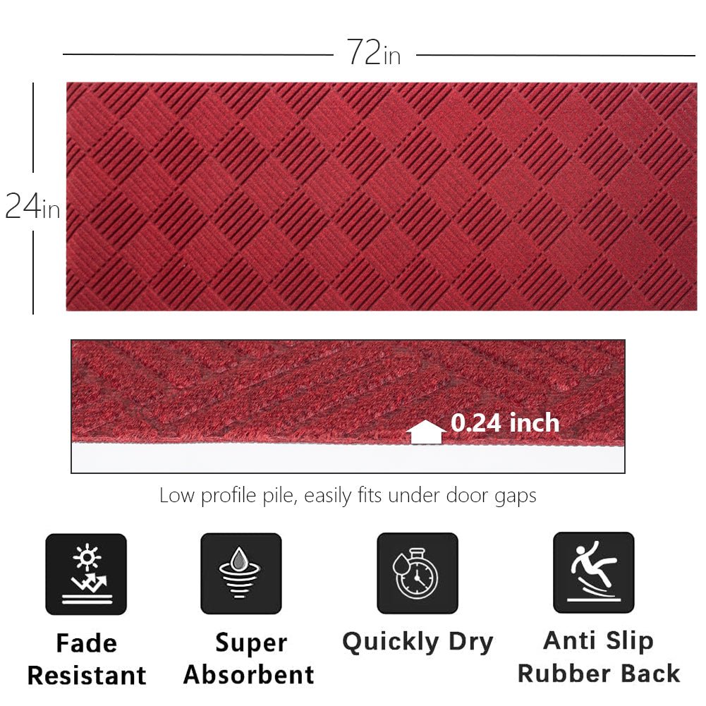 LITA Red Hallway Runner Rug - LITA