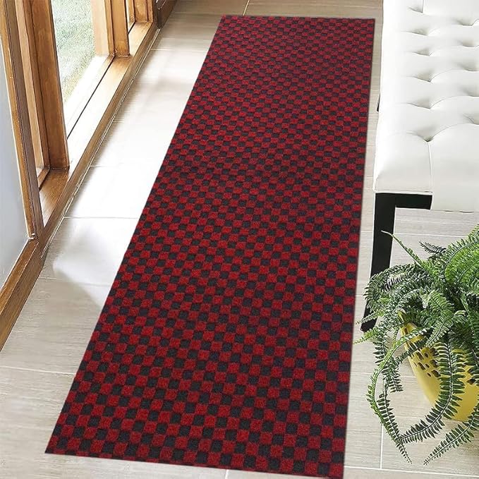 LITA Red Heavy Duty Hallway Runner Rug - LITA