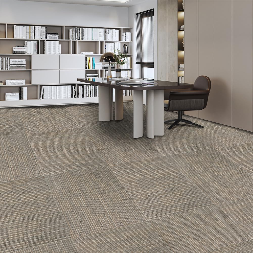 LITA Square Patchwork Carpet - 18 Pack, 72 sq ft Coverage (Beige) - LITA