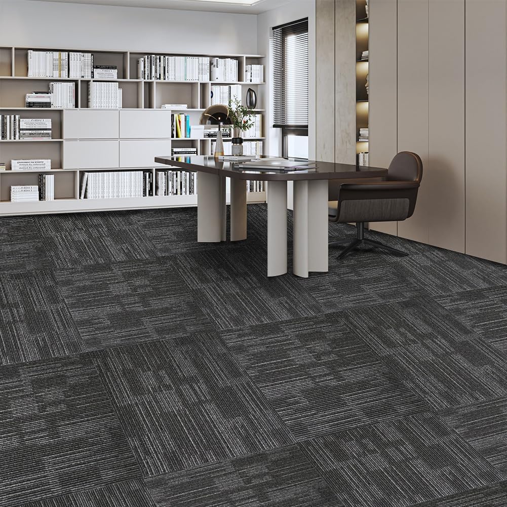 LITA Square Patchwork Carpet - 18 Pack, 72 sq ft Coverage (Gray) - LITA